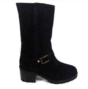 MA & LO Black Suede Mid-calf Boots Size 39 (8.5/9)